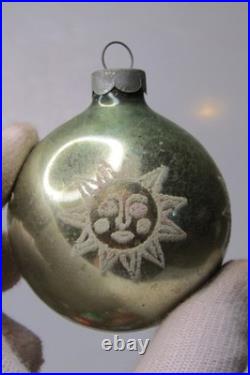 Lot VTG Glass Pictured CARRIAGE TRAIN SUN LANTERN MERRY BALL Christmas Ornaments