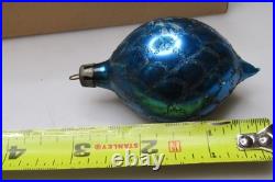 Lot VTG Glass Pictured Glitter Mica Indent BALL DROP Christmas Ornament Poland