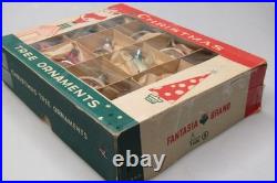 Lot VTG Glass Pictured Glitter Mica Indent BALL DROP Christmas Ornament Poland