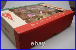 Lot VTG Glass Pictured Harlequin Mica Stripe BALL DROP Christmas Ornament Poland