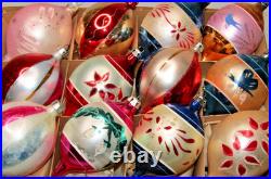 Lot VTG Glass Pictured INSECT PINECONE BIRD Large DROP Christmas Ornament Poland