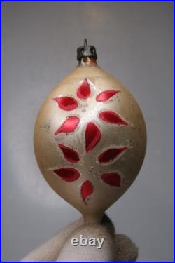 Lot VTG Glass Pictured INSECT PINECONE BIRD Large DROP Christmas Ornament Poland