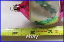 Lot VTG Glass Pictured INSECT PINECONE BIRD Large DROP Christmas Ornament Poland