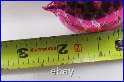 Lot VTG Glass Pictured Multicolor Striped Mica DROP Christmas Ornament Poland