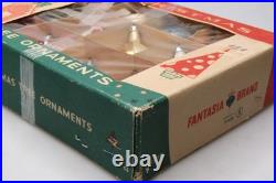 Lot VTG Glass Pictured Multicolor Striped Mica DROP Christmas Ornament Poland