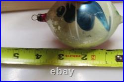 Lot VTG Glass Pictured SANTA SKIING FLOWER Large DROP Christmas Ornaments Poland