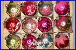 Lot VTG Glass Pictured SILENT NIGHT SNOWMAN KIDS TOYS BALL Christmas Ornament US