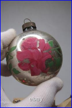 Lot VTG Glass Pictured SILENT NIGHT SNOWMAN KIDS TOYS BALL Christmas Ornament US