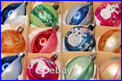 Lot VTG Glass Pictured SNOWMAN BELL BALL DROP Christmas Ornaments Poland CHOOSE