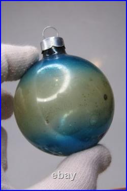 Lot VTG Glass Pictured Stencil Mica Gradient BALL Christmas Ornament Shiny Brite