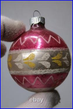 Lot VTG Glass Stencil Pictured Snow Cap CANDLE BELL BALL Christmas Ornaments US