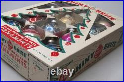 Lot VTG Glass Stencil Pictured Snow Cap CANDLE BELL BALL Christmas Ornaments US