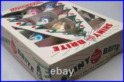 Lot VTG Glass Stencil Pictured Snow Cap CANDLE BELL BALL Christmas Ornaments US