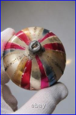 Lot VTG Glass Striped HARLEQUIN Glitter BALL Christmas Ornaments Fantasia Poland