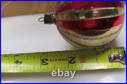 Lot VTG Glass Striped HARLEQUIN Glitter BALL Christmas Ornaments Fantasia Poland