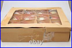Lot VTG Glass Striped HARLEQUIN Glitter BALL Christmas Ornaments Fantasia Poland