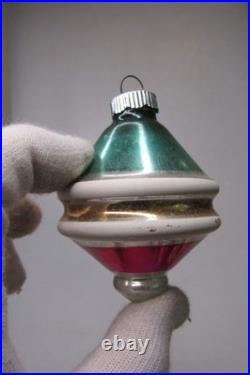 Lot VTG Glass Striped Indent TORNADO LANTERN BALL Christmas Ornament Shiny Brite