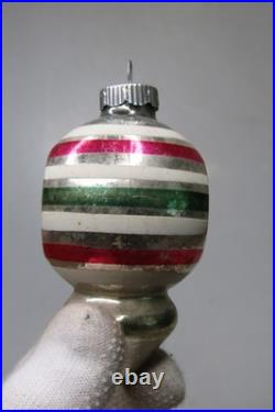 Lot VTG Glass Striped Indent TORNADO LANTERN BALL Christmas Ornament Shiny Brite