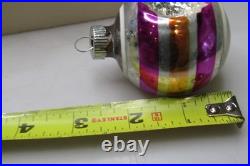 Lot VTG Glass Striped Indent TORNADO LANTERN BALL Christmas Ornament Shiny Brite
