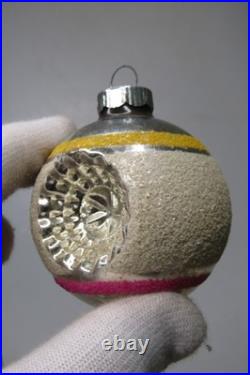 Lot VTG Glass Striped Indent TORNADO LANTERN BALL Christmas Ornament Shiny Brite