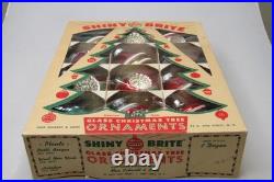 Lot VTG Glass Striped Indent TORNADO LANTERN BALL Christmas Ornament Shiny Brite