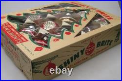 Lot VTG Glass Striped Indent TORNADO LANTERN BALL Christmas Ornament Shiny Brite