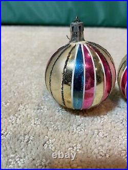 Lot VTG Mercury Glass Stencil BALLS Christmas Ornament Fantasia Poland