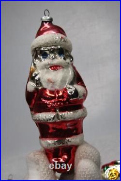Lot VTG Modern Glass Figurine SANTA JESUS CLOWN CAT DRUM Christmas Ornaments