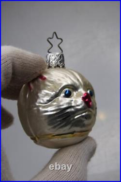Lot VTG Modern Glass Figurine SANTA JESUS CLOWN CAT DRUM Christmas Ornaments