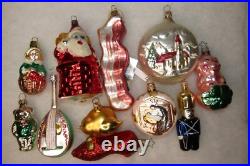 Lot VTG Modern Glass Figurine SANTA NATIVITY PIGGY BEAR BIRD Christmas Ornaments
