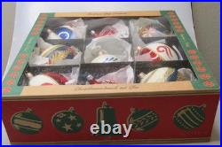 Lot VTG Modern Glass Pictured Glitter FLOWER Jumbo 4 BALL Christmas Ornament #3