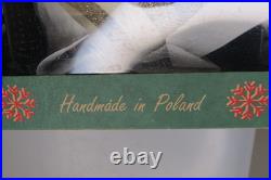 Lot VTG Modern Glass Pictured Glitter FLOWER Jumbo 4 BALL Christmas Ornament #3