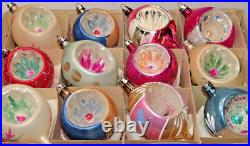 Lot VTG Pictured Glass Indent BIRD FLOWER DROP BALL Christmas Ornaments Poland Lot VTG Pictured Glass Indent BIRD FLOWER DROP BALL Christmas Ornaments Poland