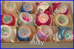 Lot VTG Pictured Glass Indent BIRD FLOWER DROP BALL Christmas Ornaments Poland Lot VTG Pictured Glass Indent BIRD FLOWER DROP BALL Christmas Ornaments Poland