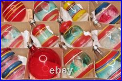 Lot VTG Unsilvered Glass Indent DROP RAILROAD BELL Christmas Ornament Premier