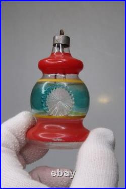 Lot VTG Unsilvered Glass Indent DROP RAILROAD BELL Christmas Ornament Premier