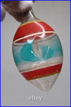 Lot VTG Unsilvered Glass Indent DROP RAILROAD BELL Christmas Ornament Premier