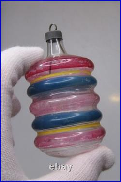 Lot VTG Unsilvered Glass Indent DROP RAILROAD BELL Christmas Ornament Premier