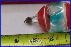 Lot VTG Unsilvered Glass Indent DROP RAILROAD BELL Christmas Ornament Premier