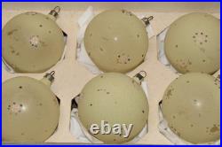 Lot VTG Unsilvered Glass Pictured GLOW in DARK BALL Christmas Ornaments Germany