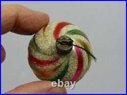 Lot Vintage Blown Glass Mica Bimini Striped BALL Feather Tree Christmas Ornament