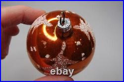 Lot Vintage Blown Glass Pictured Mica Teardrops Balls Christmas Ornament Poland