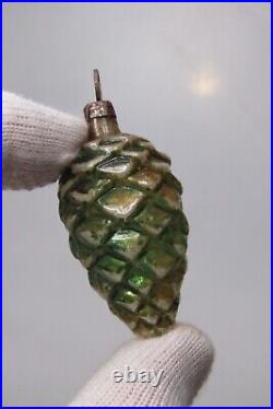 Lot Vintage Glass Assorted Color PINECONES Mica Christmas Ornaments Germany