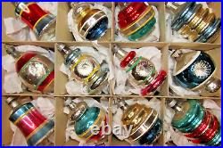 Lot Vintage Glass Assorted LANTER RAILROAD Light Christmas Ornaments Premier