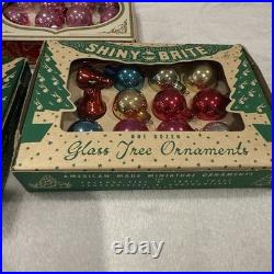Lot Vintage Glass Assorted Mica BELL DROP BALL Christmas Ornament Shiny Brite
