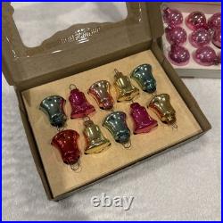 Lot Vintage Glass Assorted Mica BELL DROP BALL Christmas Ornament Shiny Brite