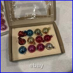 Lot Vintage Glass Assorted Mica BELL DROP BALL Christmas Ornament Shiny Brite