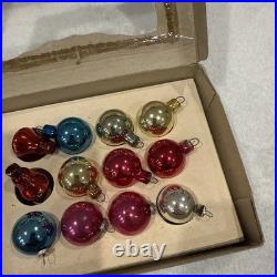 Lot Vintage Glass Assorted Mica BELL DROP BALL Christmas Ornament Shiny Brite