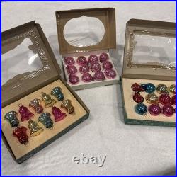 Lot Vintage Glass Assorted Mica BELL DROP BALL Christmas Ornament Shiny Brite
