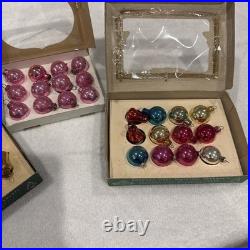 Lot Vintage Glass Assorted Mica BELL DROP BALL Christmas Ornament Shiny Brite